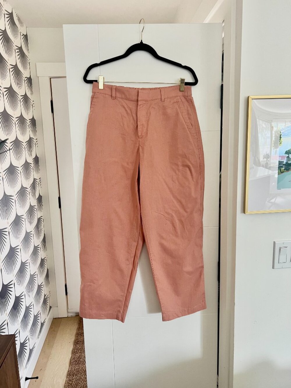 Uniqlo Pink Cropped Wide-Leg Pants - Picture 5 of 10
